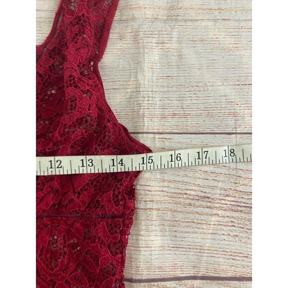 Victoria Secret Women's Red Sheer Lace Teddy - Medium - Picture 6 of 11